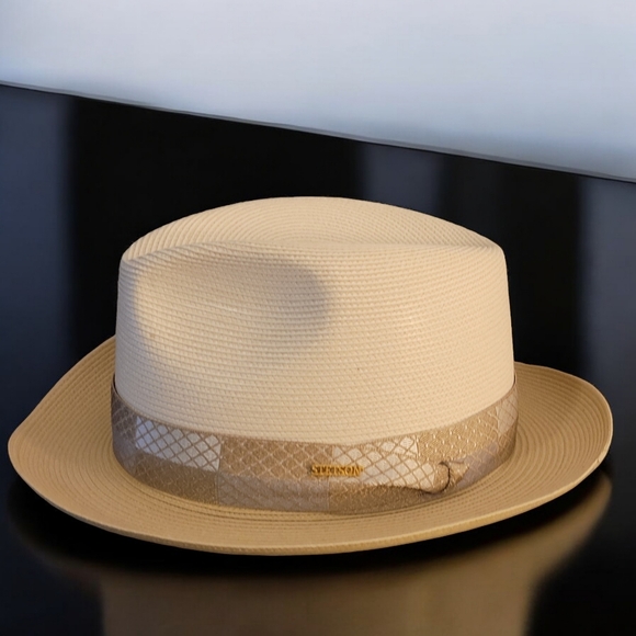 Stetson Andover Florentine Milan braid hat Ivory Conjiac Vintage never worn - Picture 2 of 12